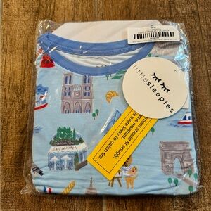 Little Sleepies Blue Weekend in Paris Two- Piece Pajama Set - 7/8